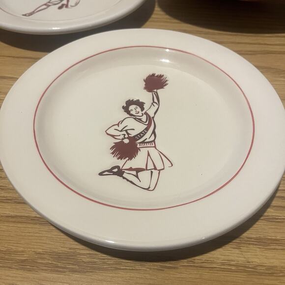 Williams-Sonoma Vintage Football Snack Dessert Salad 7-1/8” Plates Set of 4 - Picture 6 of 9